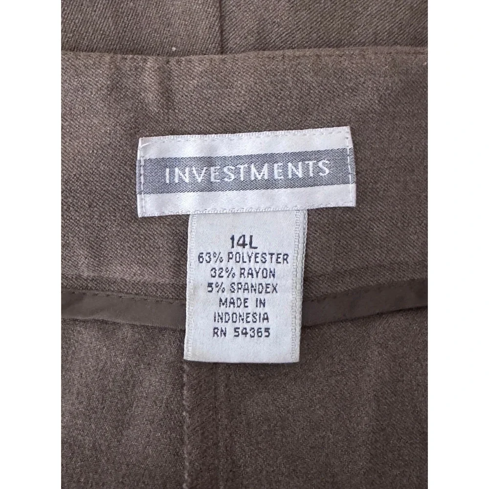 Investments Women's Brown Wide Leg Trousers Size‎ 14L
